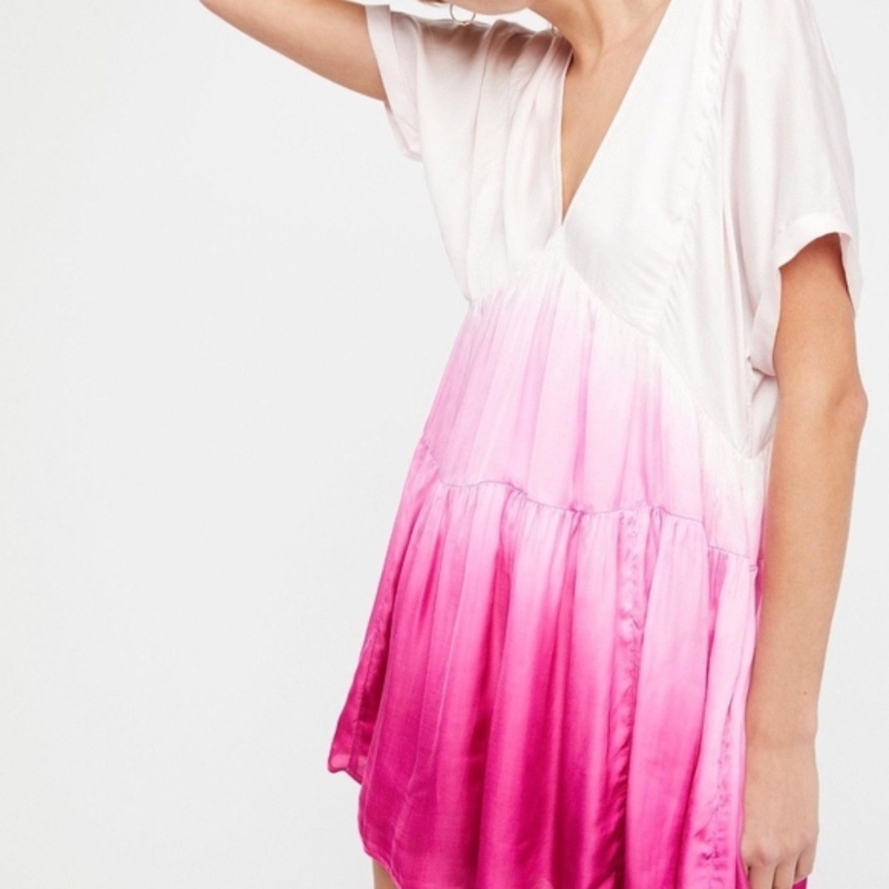 Free People Sun Up Pink Ombre Mini Dress